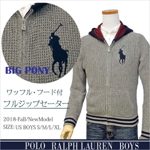 POLO ラルフローレンフード付フルジップセーター セーター、カ